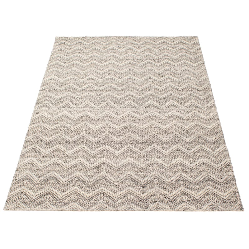 ECARPETGALLERY Hand Tufted Timeless Khaki Wool Rug - 5'3 x 7'11