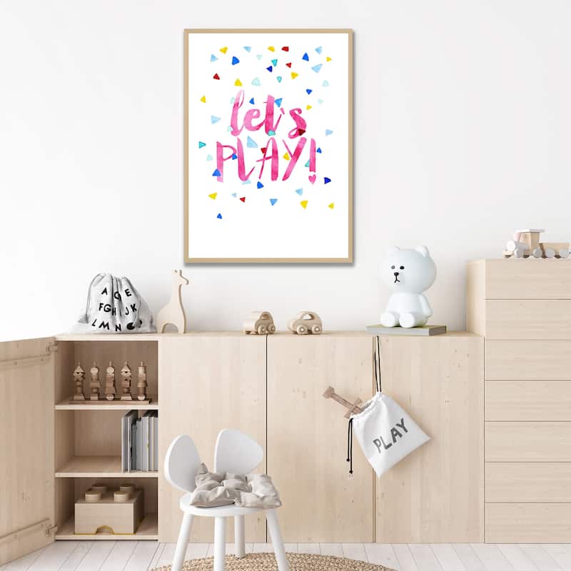 Kids Framed Art Print Let's Play! by Treechild - Multi-Color