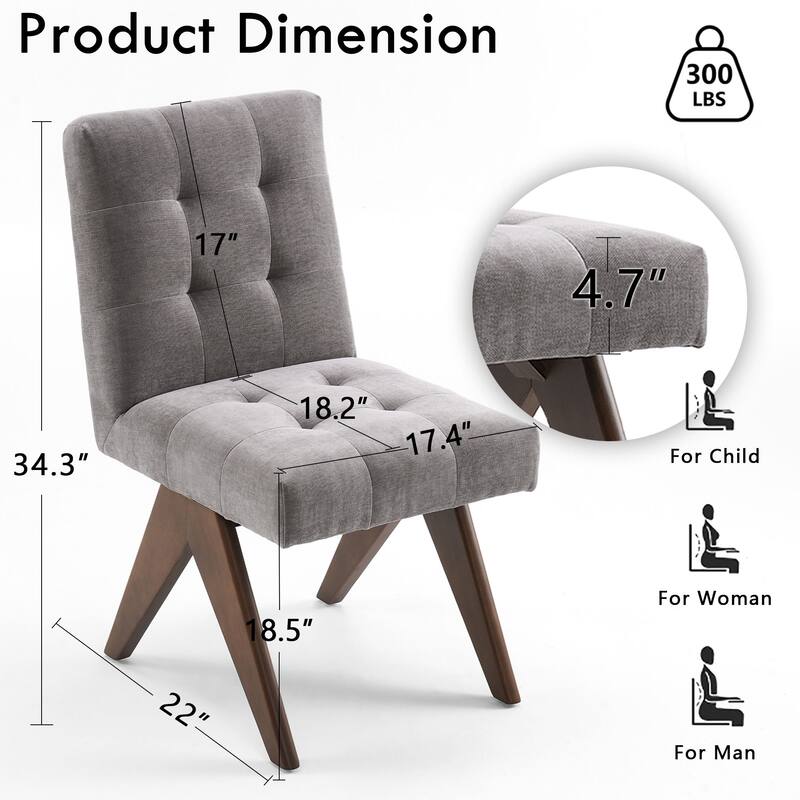 Mid Century Modern Dining Chair Set of 2