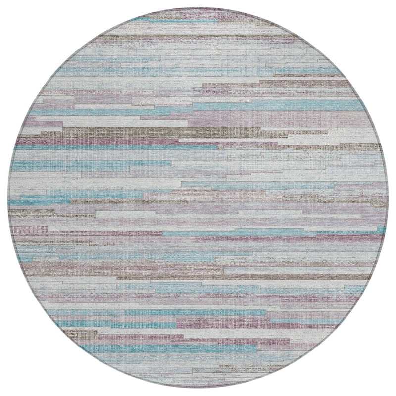 HomeRoots Striped Transitional Rectangle Outdoor Rug
