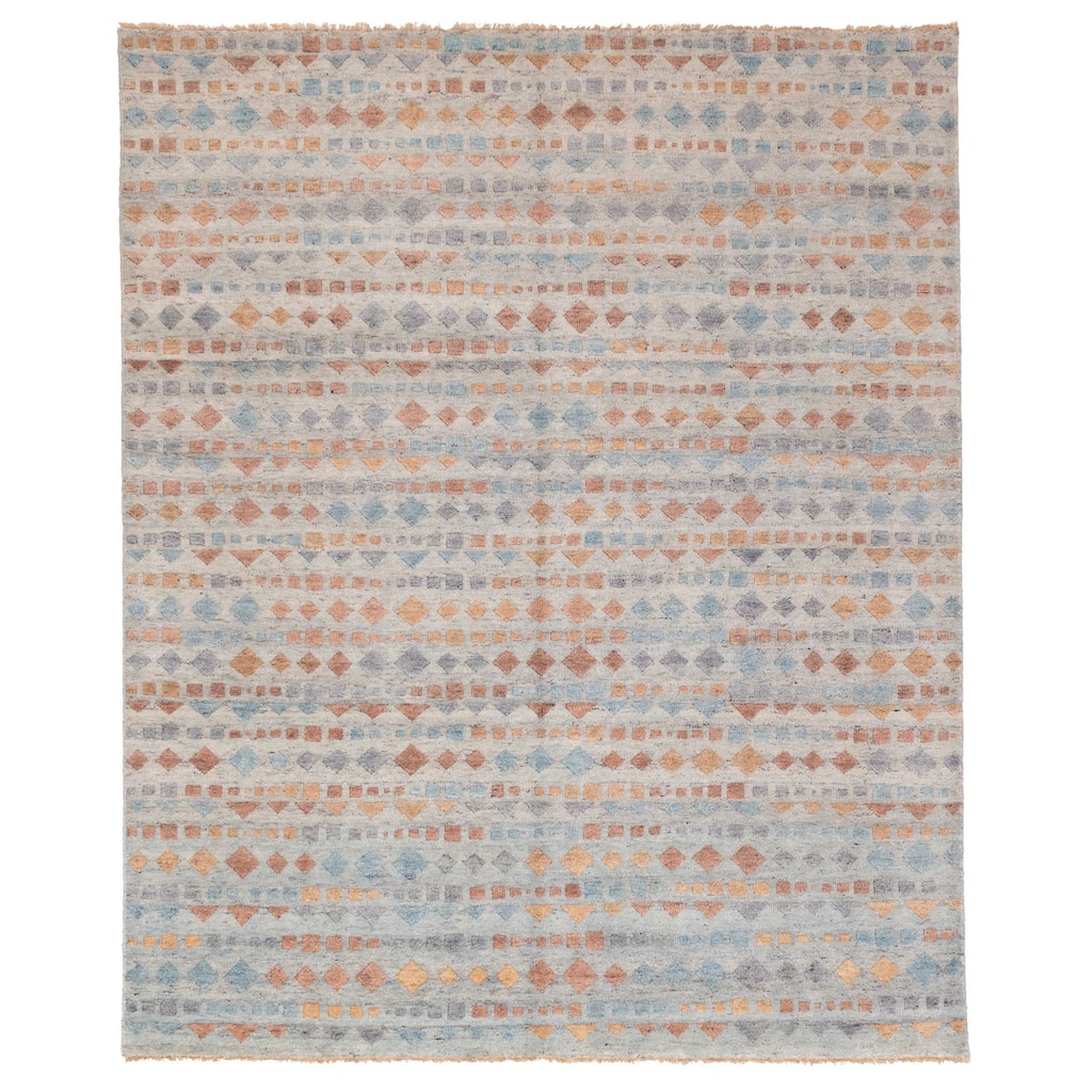 ECARPETGALLERY Hand-knotted Tangier Light Blue Wool Rug - 8'0 x 9'7