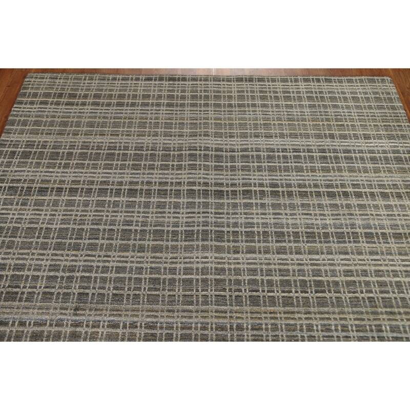 Hand Knotted Oriental 100% Wool Carpet Modern All-Over Multi-Colored Gabbeh Area Rug - 7' 9'' X 5' 5''