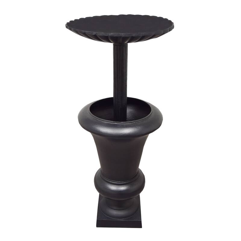 Ornate Round Cast Aluminum Metal 40-in Bird Bath and Planter Vase Combo