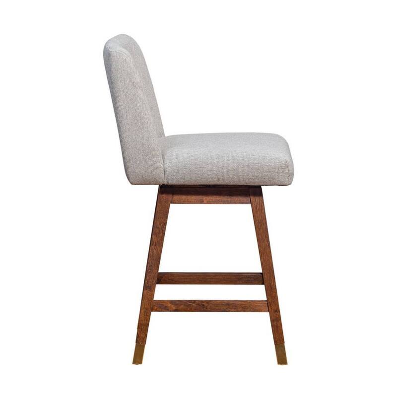 Full Back Swivel Counter Height Bar Stool with Armrest and Foam Cushion Seat Wood Frame for Kitchen