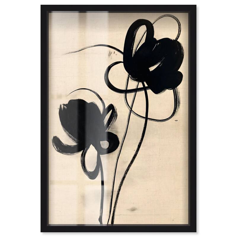 Florals in the Minimal I Shadowbox by Art Remedy - Black - 20" x 30"