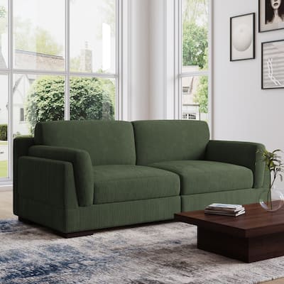 90" Oversized Modular Sectional Corduroy Sofa