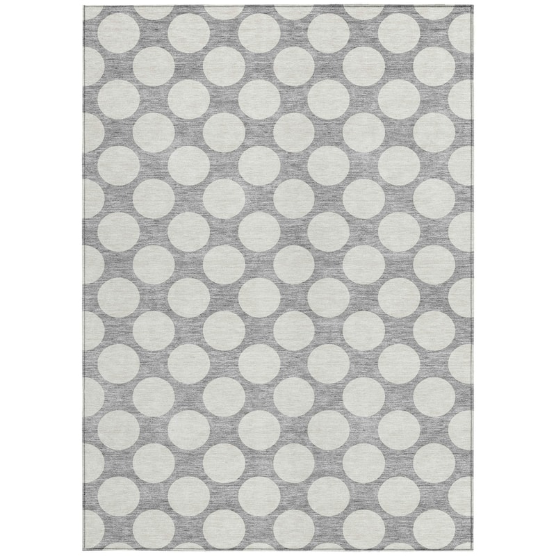 HomeRoots Polka Dot Transitional Rectangle Outdoor Rug