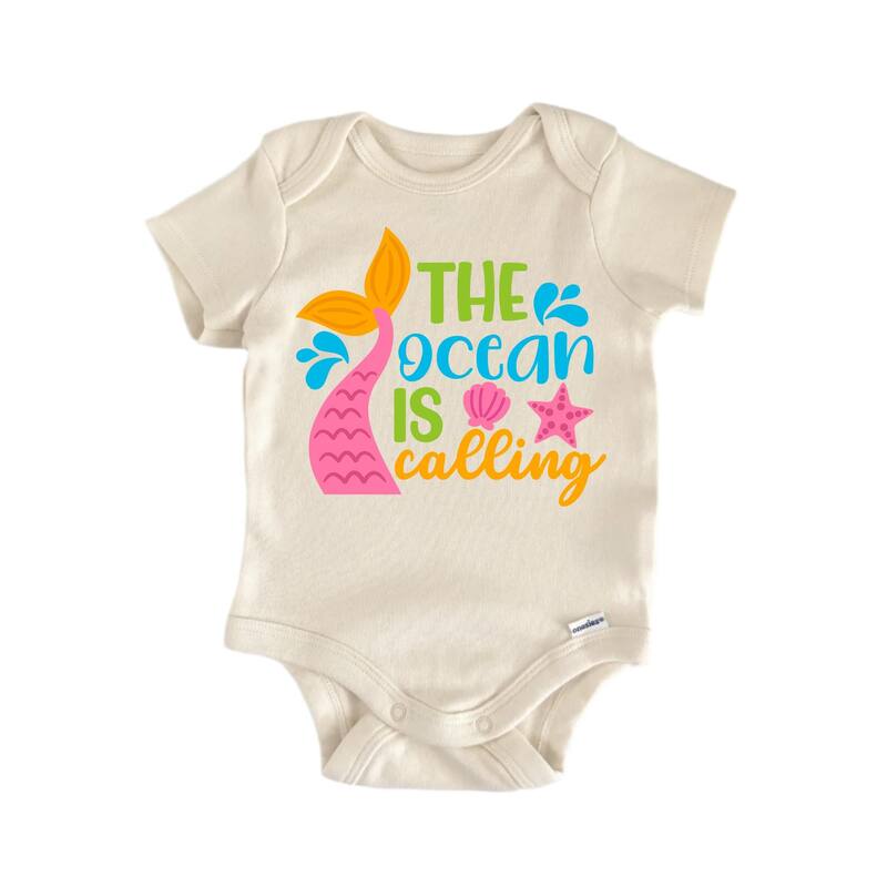 Ocean Calling Beach Summer - Baby Boy Girl Clothes Infant Bodysuit Funny Cute - White - 6-9M