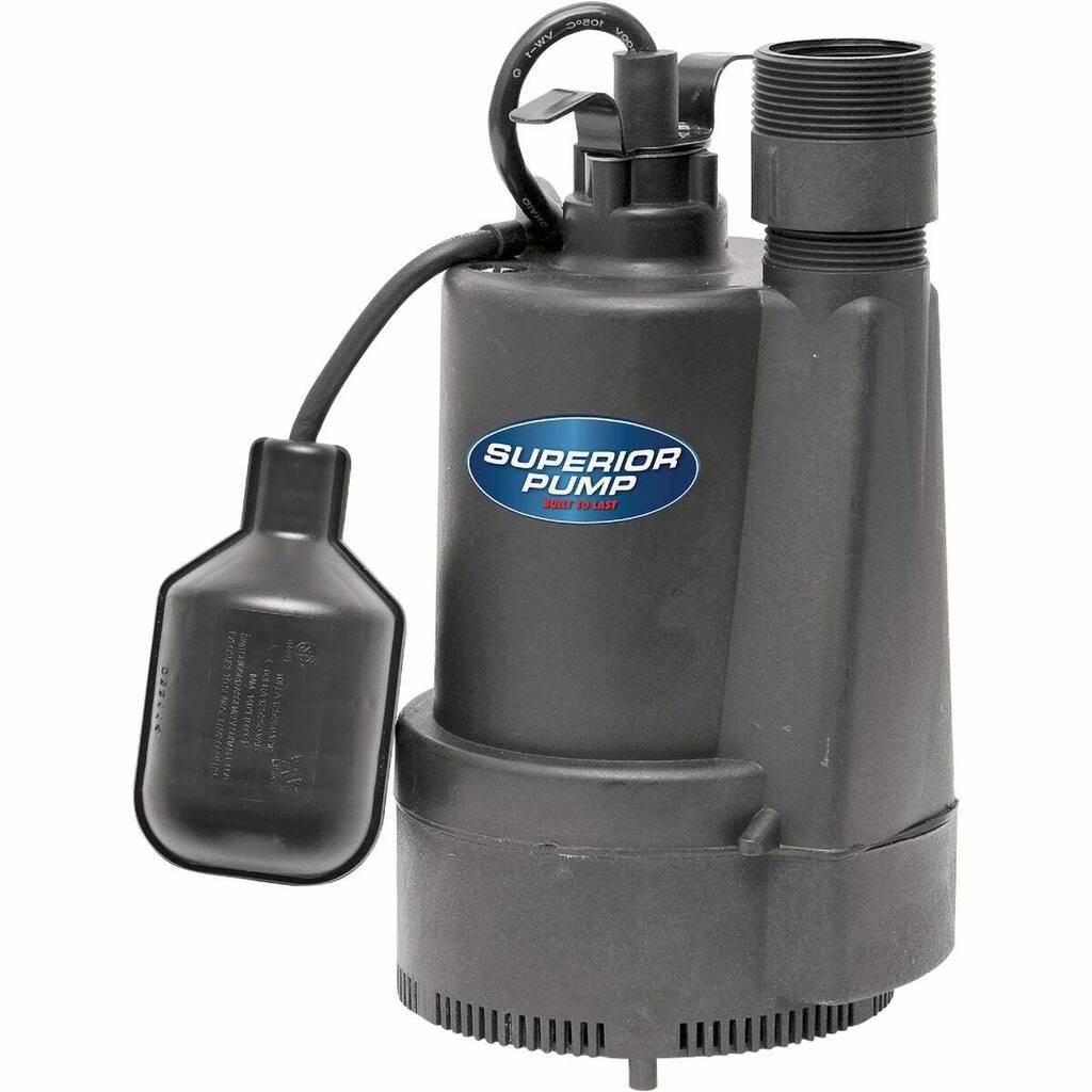 Superior Pump 1/3 HP Submersible Sump Pump with Tethered Float Switch - 1 Each