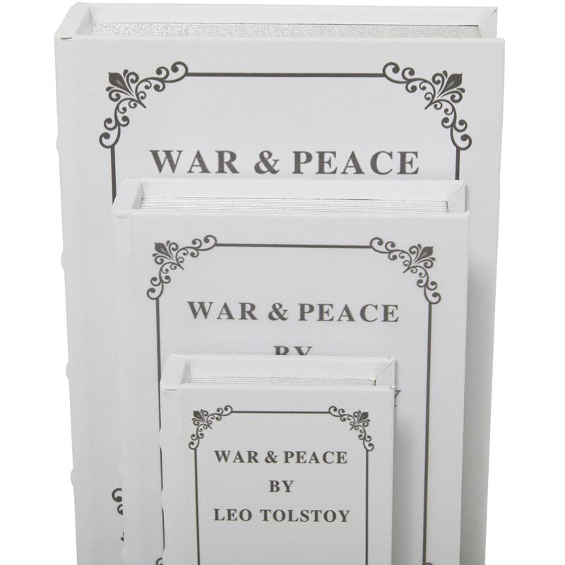 Faux Leather or Linen Fabric Book Storage Box - Set of 3 White, Beige, Black, Red or Light Gray - Roche River Decor