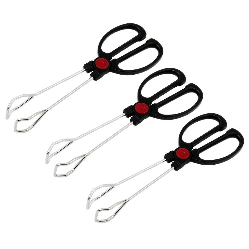 Chef Craft 10" Long Buffet Serving Tongs with Cool-Touch Plastic Handles - 3 Pack