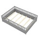 preview thumbnail 7 of 12, Grey Full Size Pine Wood Floor Bed with Full-Length Guardrail and Door