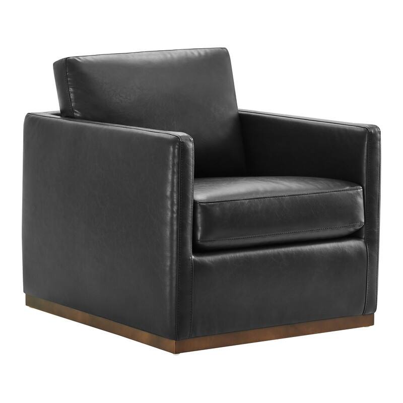 Spruce & Spring Modern Swivel Accent Chair with Wooden Base