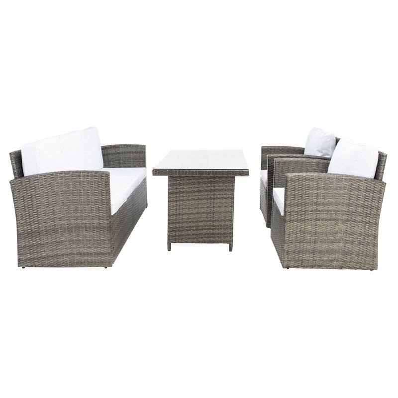SAFAVIEH Outdoor Living Nyra 4-Piece Patio Dining Set - 70"W x 32"D x 27"H