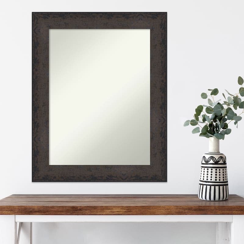 Dappled Non-Beveled Wood Framed Wall Mirror