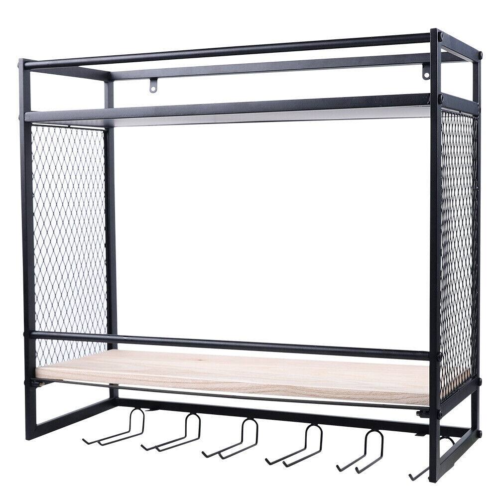 2-Tier Wall-Mounted Metal Wine Rack