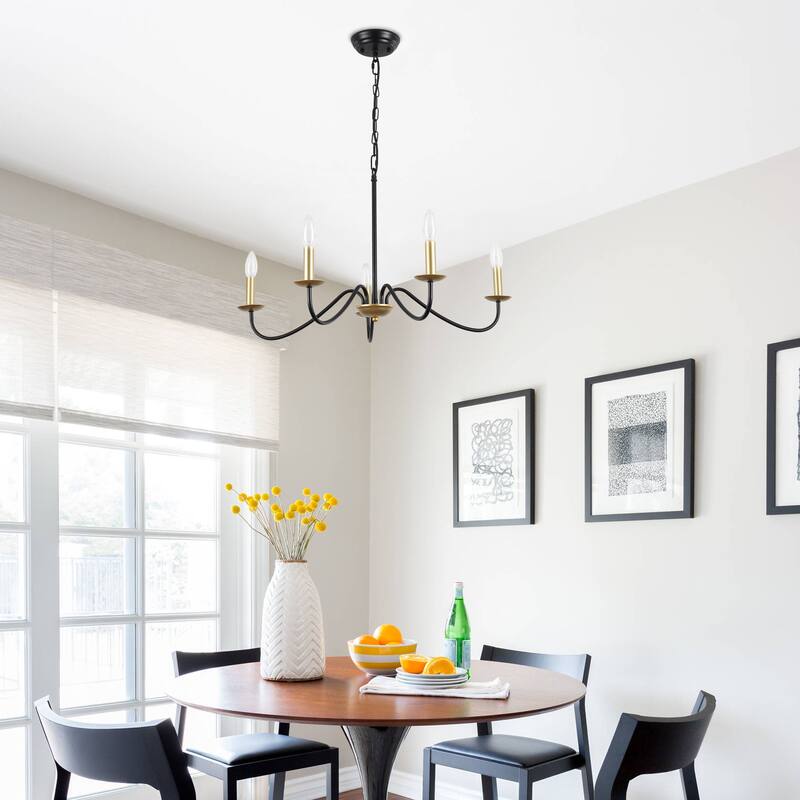 5-Light Farmhouse Chandeliers for Living Room Foyer Hallway Dining Room