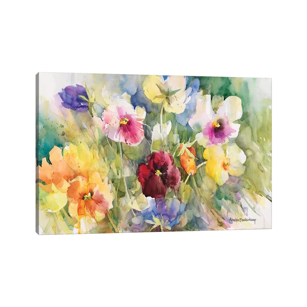 iCanvas "Pansies Posing" by Annelein Beukenkamp Canvas Print