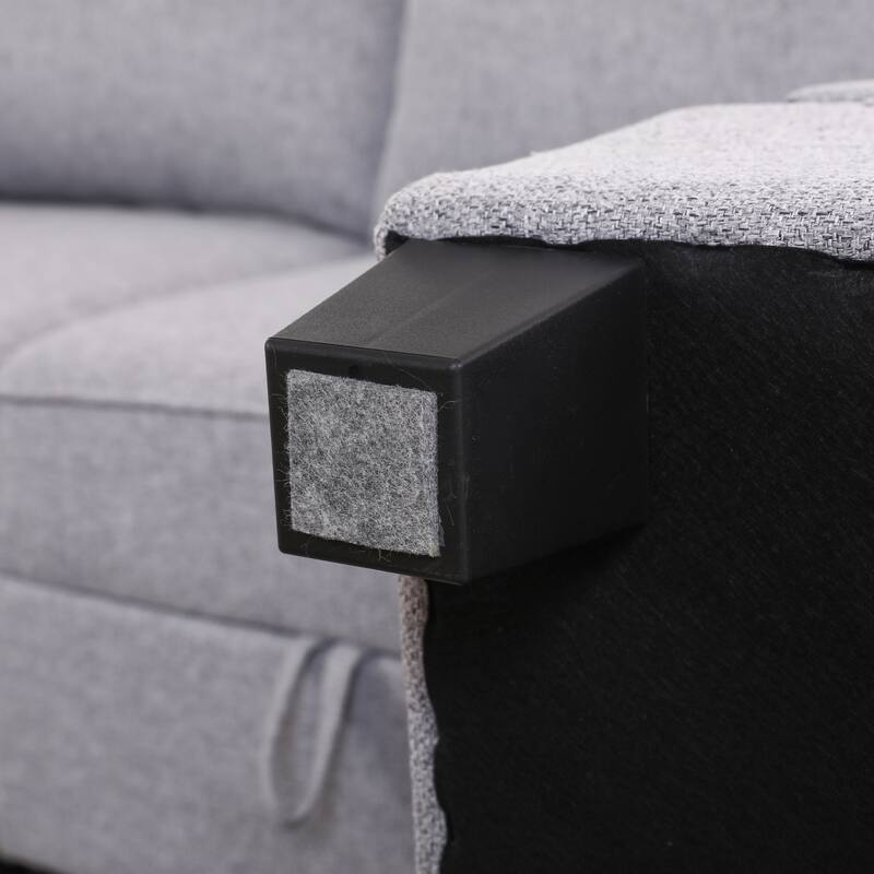 Convertible Modular Sectional Sofa Couch with Storage Seat, U Shaped 4 - Seat, Light Grey Burlap