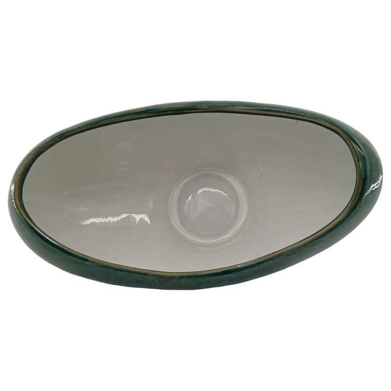 Decorative Ceramic Curve Glazed Ombre Bowl for Home Decor - 15", Multi