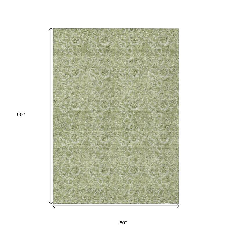 HomeRoots Floral Transitional Rectangle Outdoor Rug