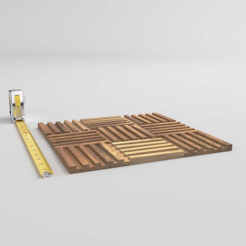 11 7/8"W x 11 7/8"H x 1/2"P Pioneer Wood Mosaic Wall Tile, Old Boat Wood - 11 7/8"W x 11 7/8"H x 1/2"P