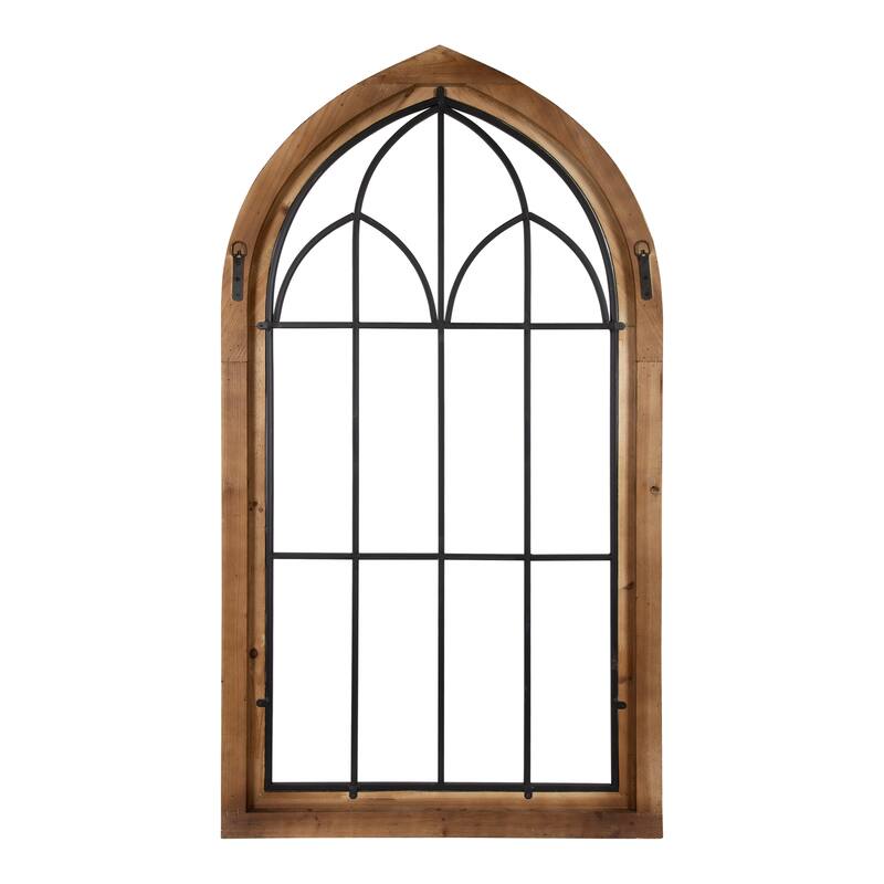 Kate and Laurel Rennel Wood Window Pane Arch Wall Decor