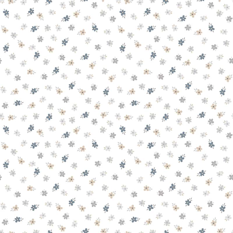 Galerie Wallcoverings Little Explorers 2 Five Leaf Flower Non-woven Matte Wallpaper Roll - 33 feet x 21 inches - Grey
