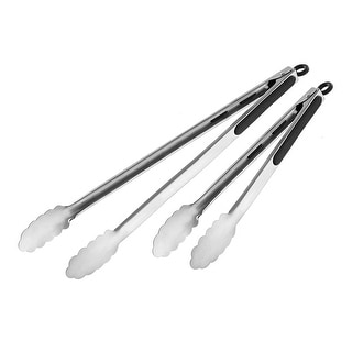 Heavy Duty Extra Long BBQ Tong Set of 2, Stainless Steel with Rubber Grip, Durable and Great for Cooking and Grilling