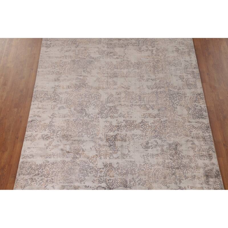 All-Over Modern Abstract Area Rug Hand-Knotted Wool Carpet - 6'7" x 9'11"