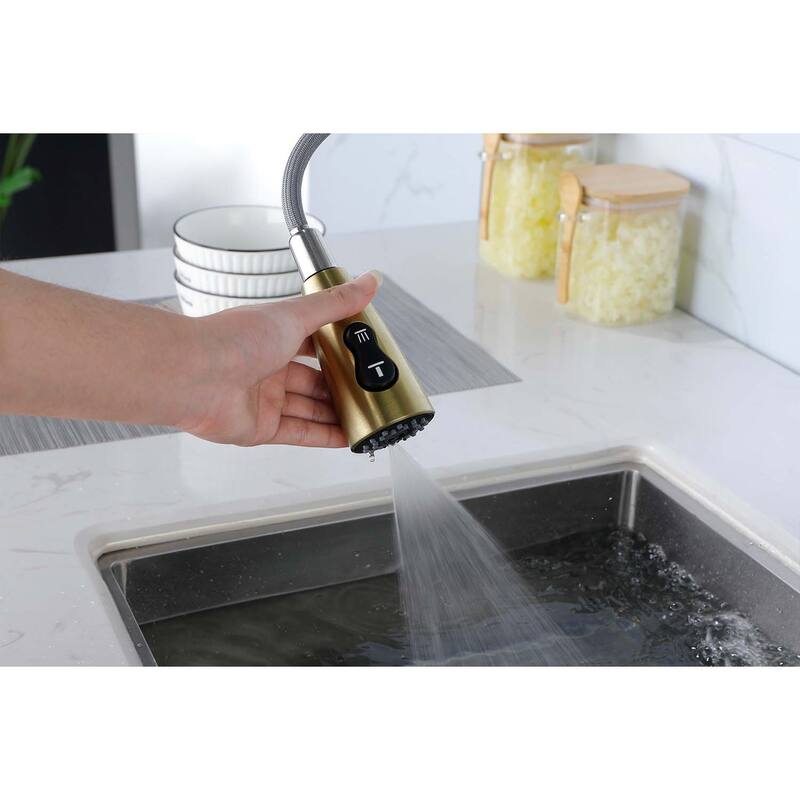 Single Handle Stainless Steel Kitchen Sink Faucet With Pull Down Sprayer