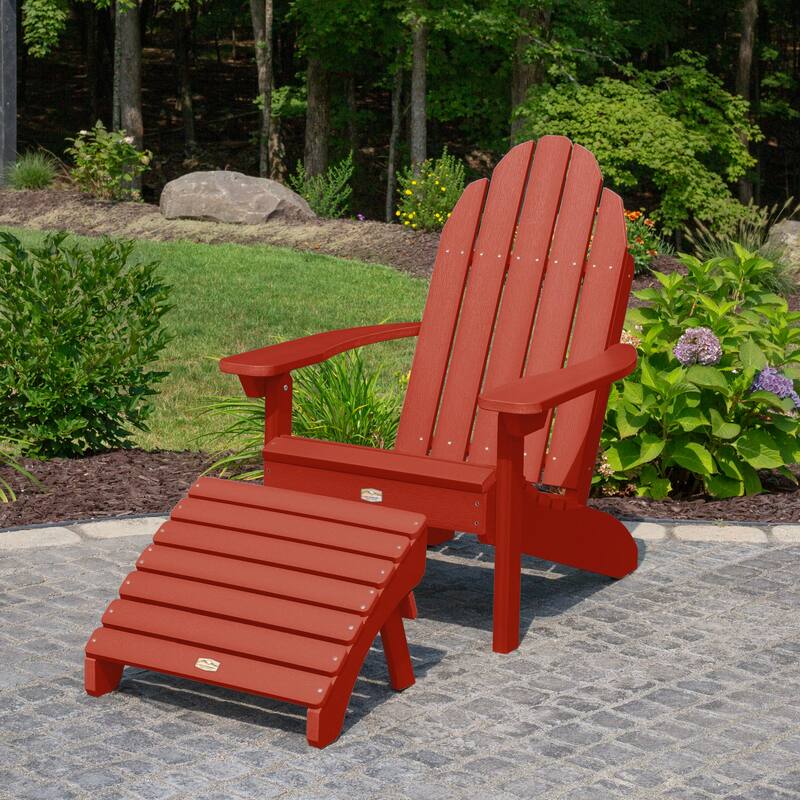 HIGHWOOOD Essential Adirondack Chair with Folding Ottoman