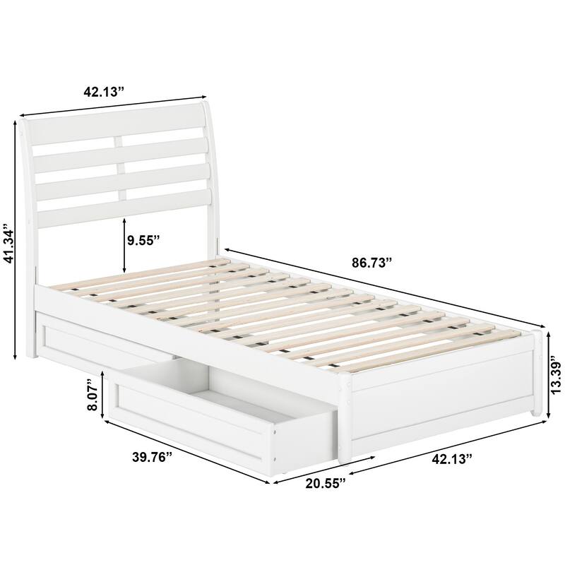Emelie Platform Bed with Panel Footboard and Storage Drawers