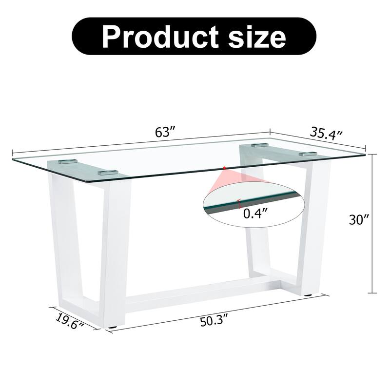 Seating 6-8 People, This Modern, With Tempered Glass Top And Mdf Stand