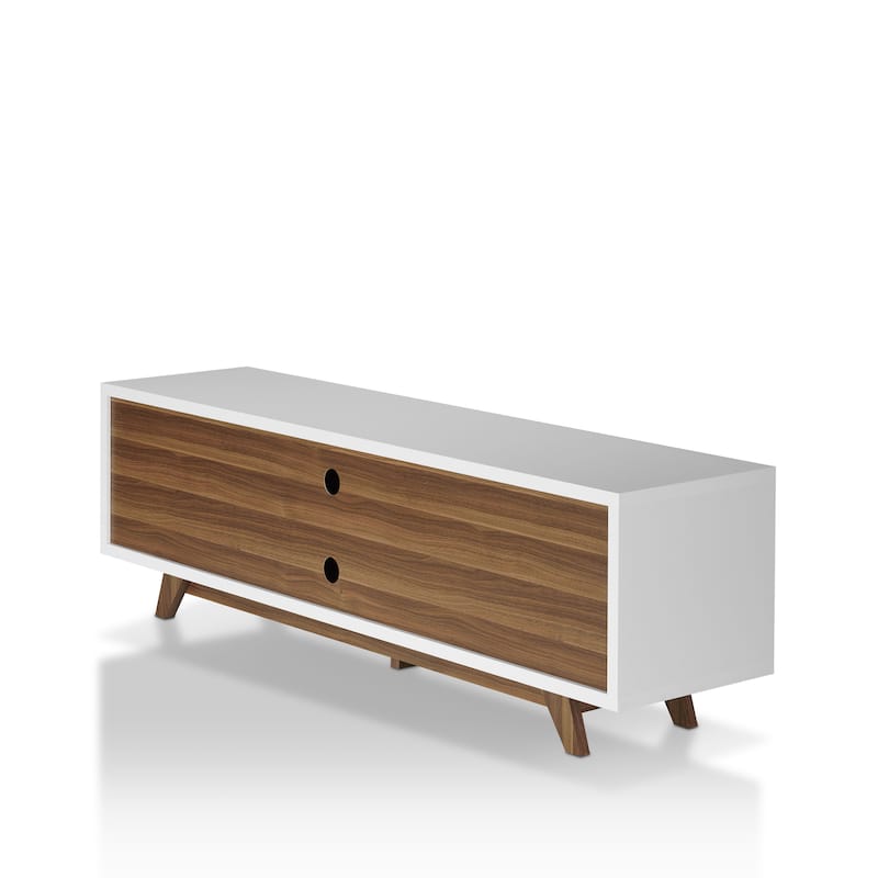 Neva Contemporary White 62-inch 6-Shelf TV Console by Furniture of America