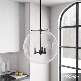 Hunter Sacha 3-Light Globe Pendant - Kitchen Island, Dining Room, Entry - Contemporary, Transitional