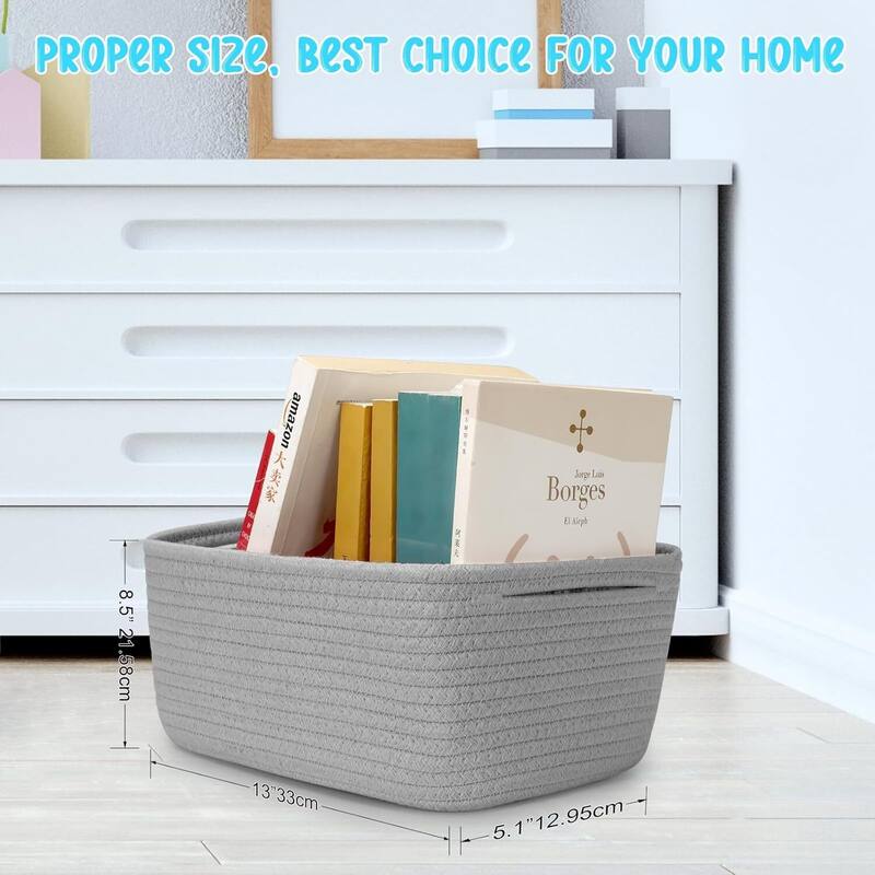 3-Pack Shelf Baskets for Organizing, Storage Baskets, Storage Organizer - 1.5"L x 0.5"W x 1"H