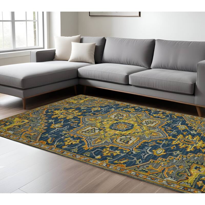 HomeRoots Medallion Bohemian Rectangle Area Rug - 114.00 in. x 90.00 in.  x 0.45 in.
