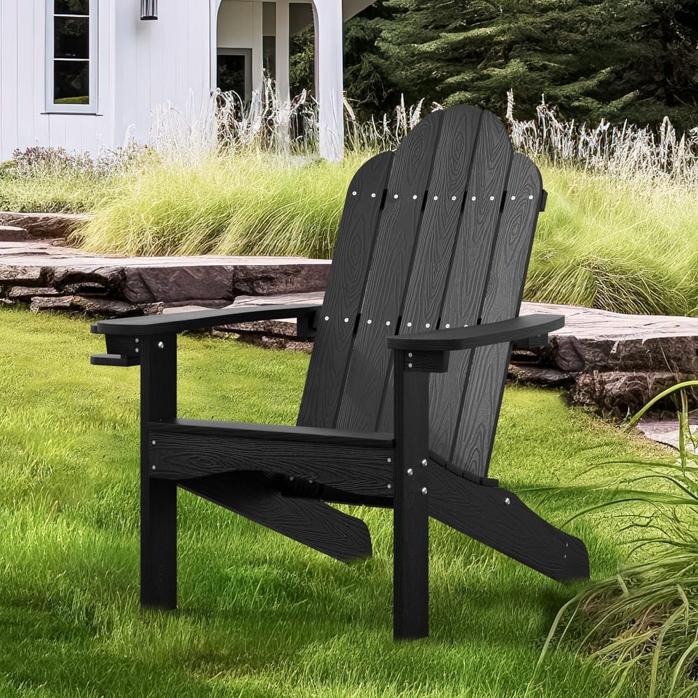 Plastic Poly Weather Resistant Outdoor Patio Adirondack Chair 1-Pack - 35"D x 30"W x 36.2"H