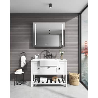 3 Touch Switch LED Lighted Bathroom Medicine Cabinet with Mirror