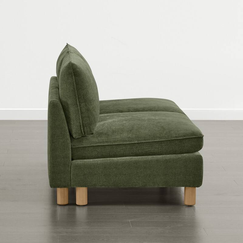 Spruce & Spring Modular Cloud Couch Sofa with Wood Legs for Living Room