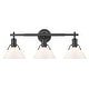 preview thumbnail 15 of 37, Orwell 3-light Bathroom Vanity Light Matte Black with Opal Glass