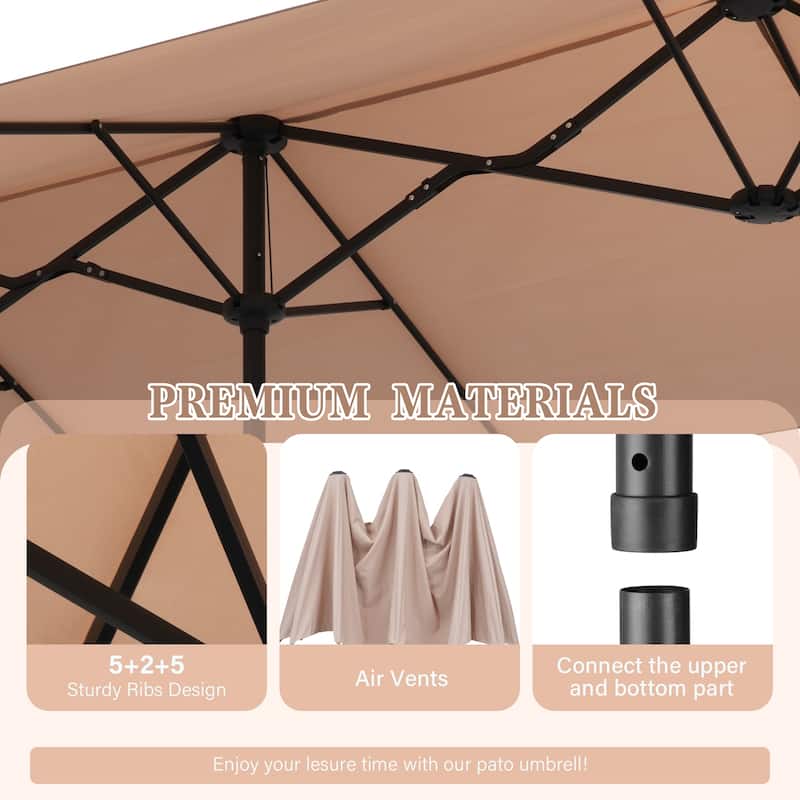 13ft Large Patio Umbrella Double Sided Outdoor Market Umbrella