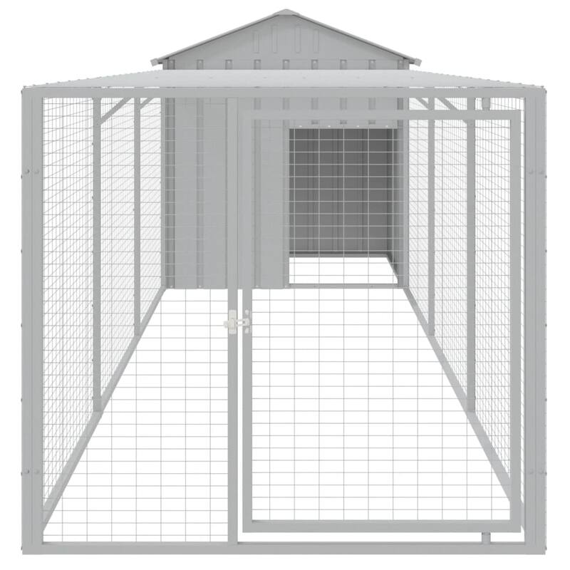 vidaXL Chicken Cage with Run Light Gray/Anthracite multisize Galvanized Steel