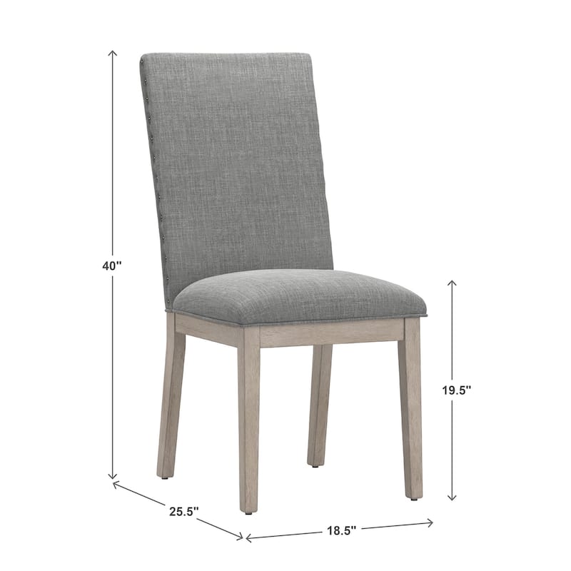Voyager Nailhead Accent Parson Linen Dining Chair (Set of 2) by iNSPIRE Q Artisan