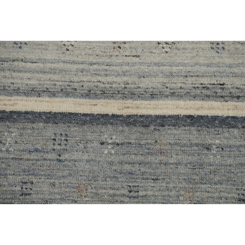 Gabbeh Indian Area Rug Handmade Bedroom Grey Wool Carpet - 5'3" x 7'6"