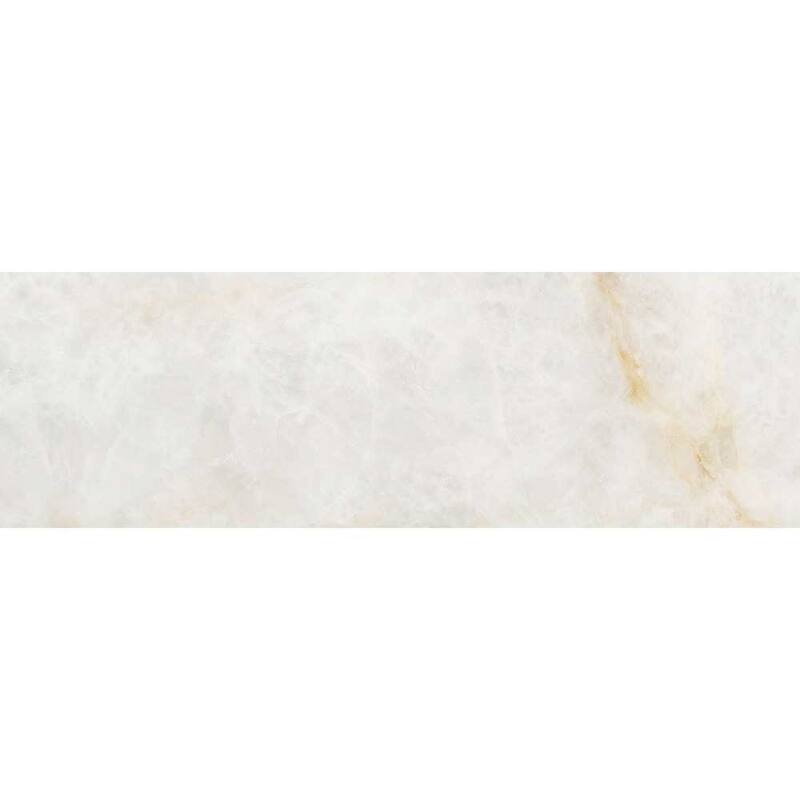 Syros 12x40 Glossy Pearl Marble Look Ceramic Wall Tile - Large Format