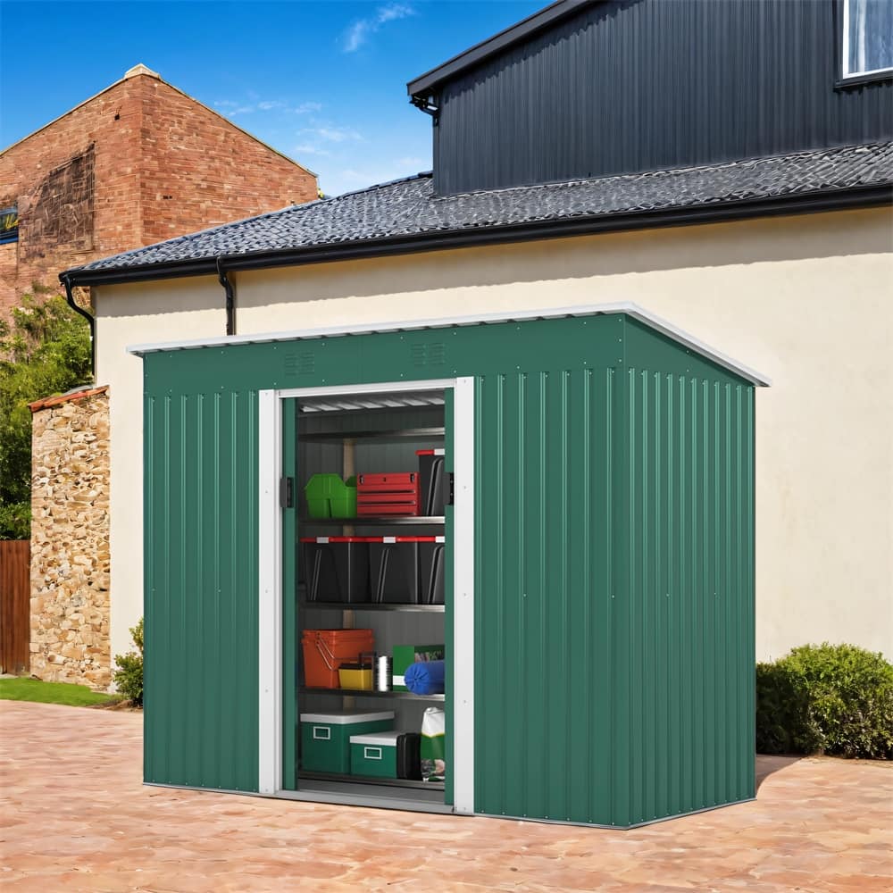 4.2x9.1 Ft Outdoor Storage Shed,Metal Tool Shed w/Lockable Doors Vents