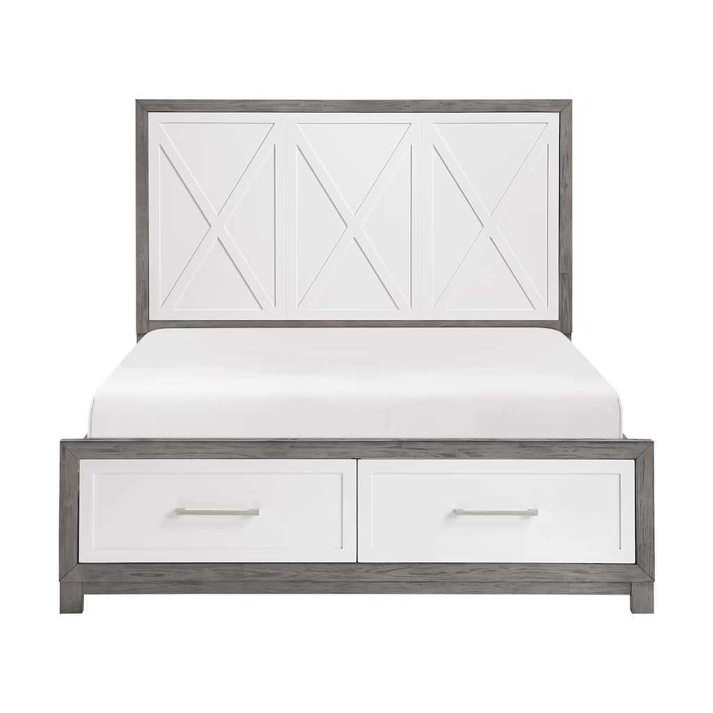 Platform Bed with Footboard Storage