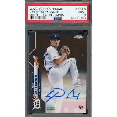 Tyler Alexander 2020 Topps Chrome Rookie Autographs Card #RATA PSA 9 - 8'6" x 11'6"